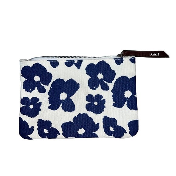Ipsy Handbags - NWOT Ipsy Cosmetic Bag Blue & White Floral